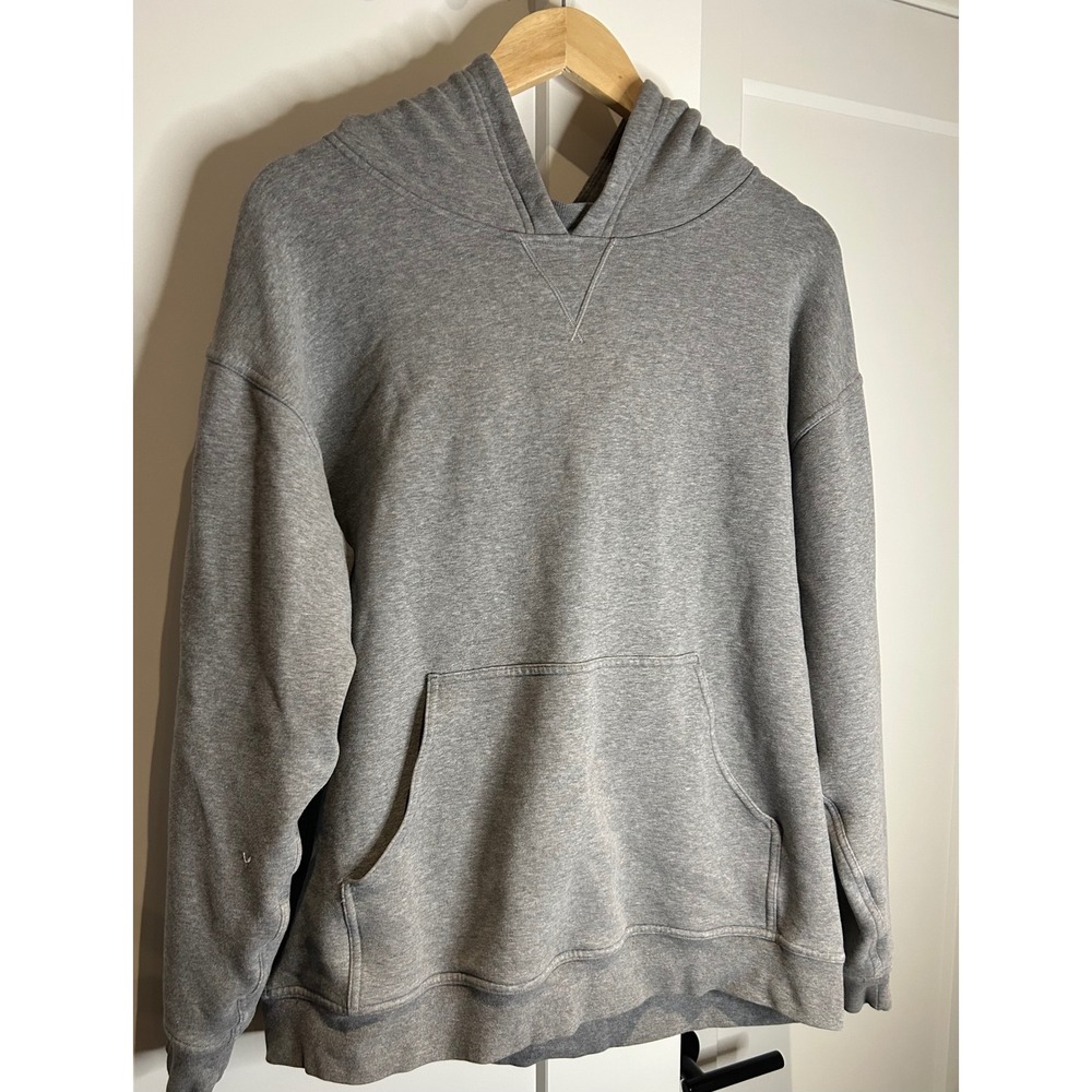Lululemon Mens‎ City Sweat Pullover Hoodie Heathered Grey Relaxed Fit Sweatshirt